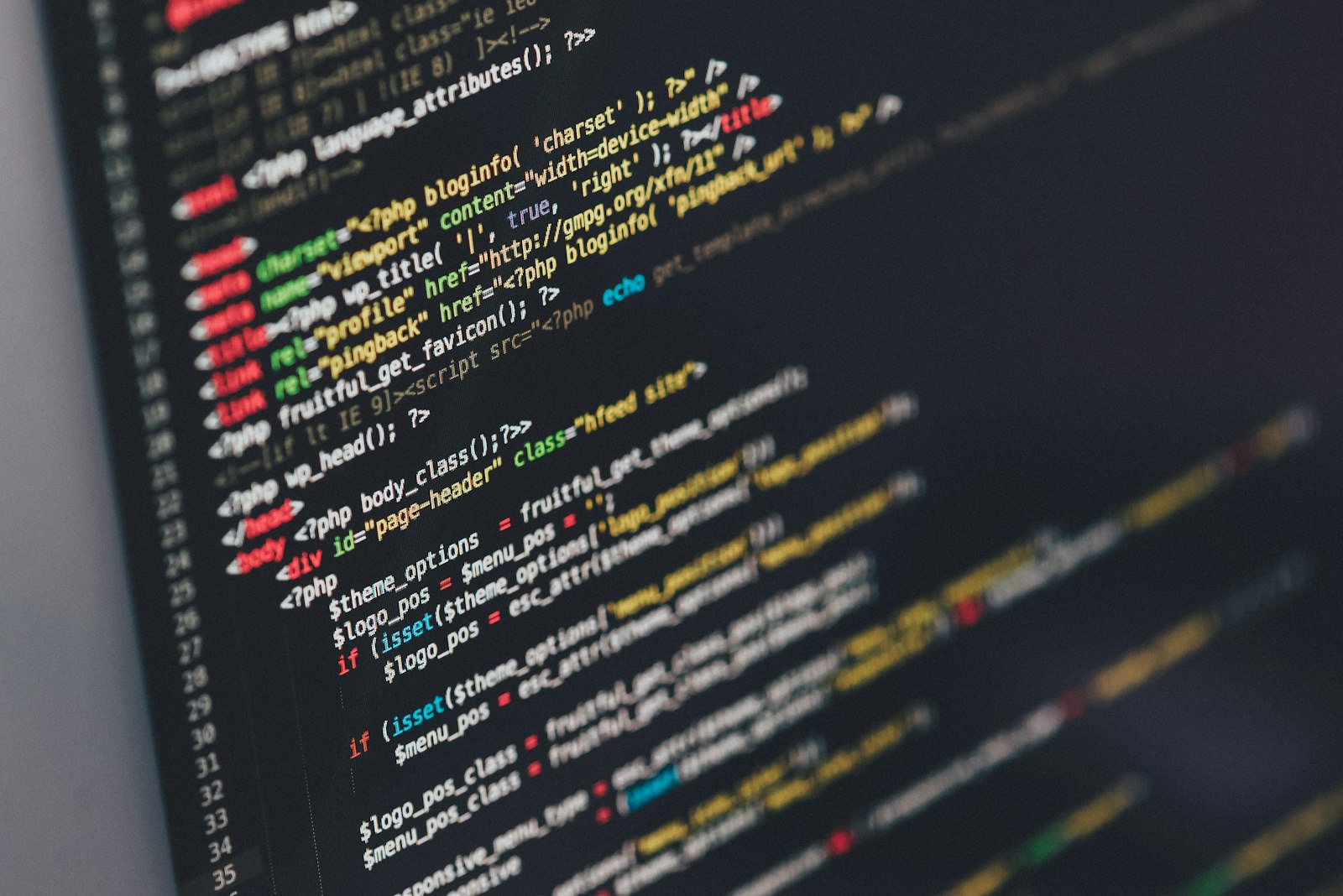 Web development code on a computer screen